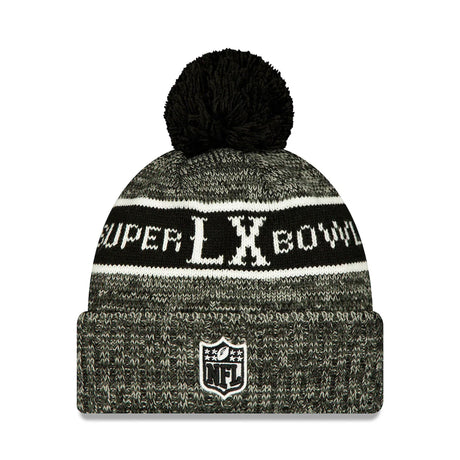 Seattle Seahawks Black Super Bowl LX Cuffed Knit Beanie with Pom - New Era - 36030212804