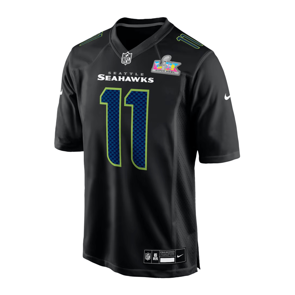 Seattle Seahawks Jaxon Smith - Njigba Super Bowl LX Patch Carbon Nike® Fashion Game Jersey - Nike - 360304128101