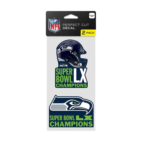 Seattle Seahawks Super Bowl LX Champions 4" x 8" Decal 2-Pack - Wincraft - 36030802