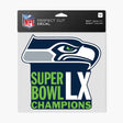 Seattle Seahawks Super Bowl LX Champions 8" x 8" Perfect Cut Decal - Wincraft - 36030801
