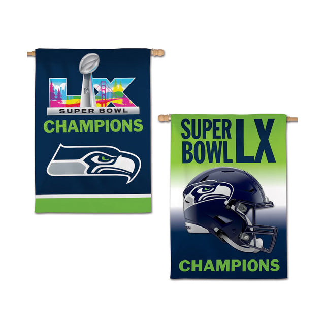 Seattle Seahawks Super Bowl LX Champions Double - Sided 28" x 40" Vertical Banner - Wincraft - 36030813