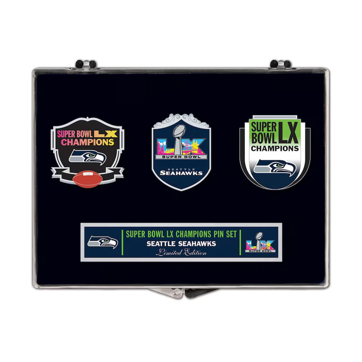 Seattle Seahawks Super Bowl LX Champions Three - Piece Collector Pin Set - Wincraft - 36030806