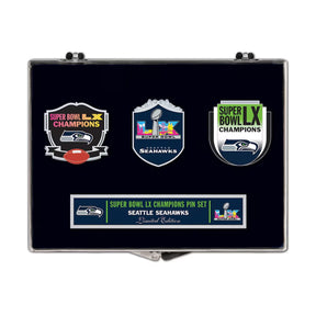 Seattle Seahawks Super Bowl LX Champions Three - Piece Collector Pin Set - Wincraft - 36030806