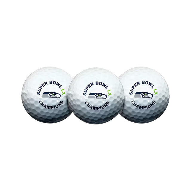 Seattle Seahawks Super Bowl LX Champions White Golf Ball Set - Wincraft - 36030819