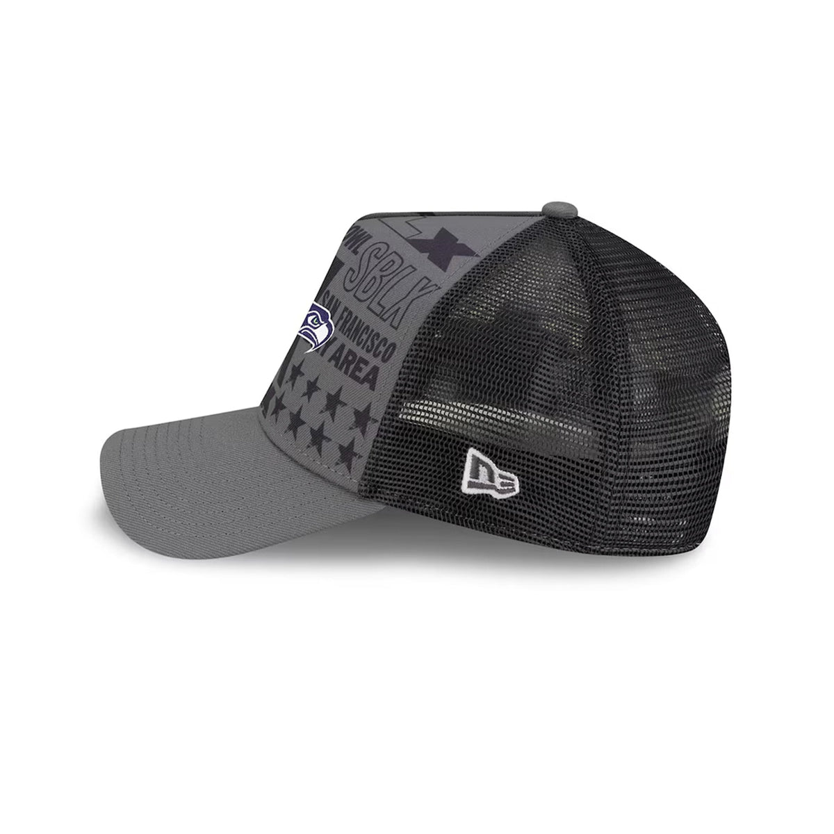 Seattle Seahawks Super Bowl LX Charcoal 9FORTY A - Frame Trucker Hat - New Era - 36030212802