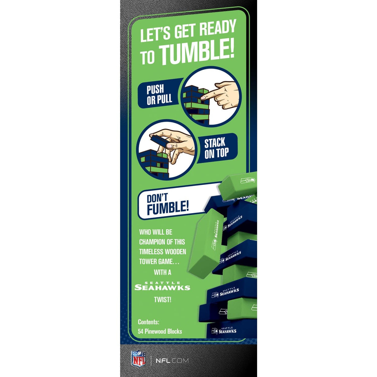 Seattle Seahawks Tumble Tower - MasterPieces Puzzle Company INC - 705988017087