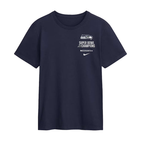 Seattle Seahawks Two - Time Super Bowl Champions Downtown Ring Club Navy T-Shirt - Nike - 360306128201
