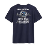 Seattle Seahawks Two - Time Super Bowl Champions Downtown Ring Club Navy T-Shirt - Nike - 360306128201
