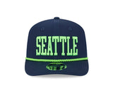 Seattle Seahawks Wordmark Navy 9SEVENTY Rope Stretch - Snap Hat - New Era - 237404128