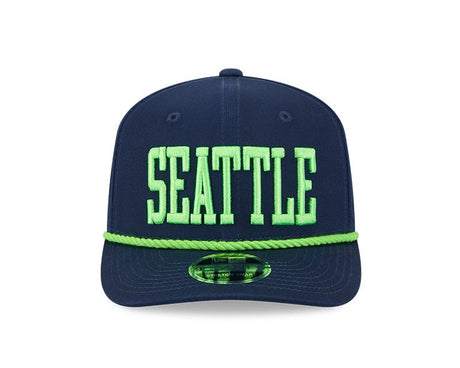 Seattle Seahawks Wordmark Navy 9SEVENTY Rope Stretch - Snap Hat - New Era - 237404128