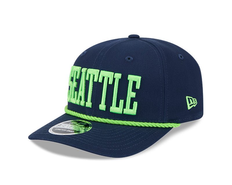 Seattle Seahawks Wordmark Navy 9SEVENTY Rope Stretch - Snap Hat - New Era - 237404128