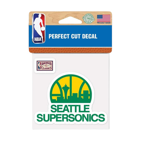 Seattle SuperSonics Hardwood Classics Skyline Logo 4x4 Perfect Cut Decal - Wincraft - 3210233