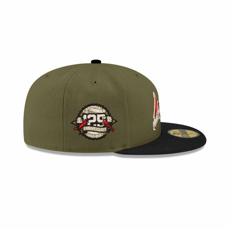 St. Louis Cardinals 125th Anniversary Patch Olive & Black "Field Issue" 59FIFTY Fitted Hat - New Era - 