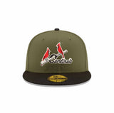 St. Louis Cardinals 125th Anniversary Patch Olive & Black "Field Issue" 59FIFTY Fitted Hat - New Era - 