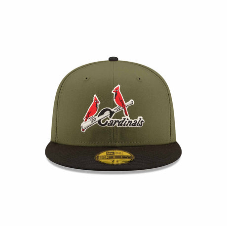 St. Louis Cardinals 125th Anniversary Patch Olive & Black "Field Issue" 59FIFTY Fitted Hat - New Era - 