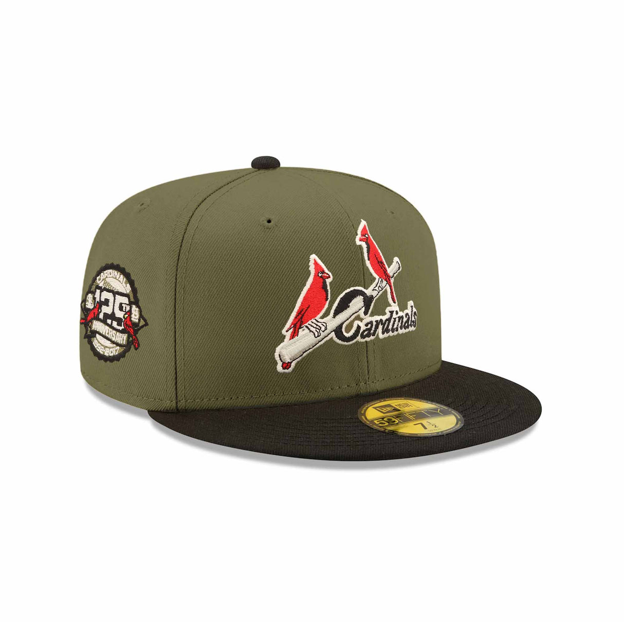St. Louis Cardinals 125th Anniversary Patch Olive & Black "Field Issue" 59FIFTY Fitted Hat - New Era - 
