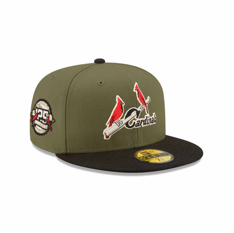 St. Louis Cardinals 125th Anniversary Patch Olive & Black "Field Issue" 59FIFTY Fitted Hat - New Era - 