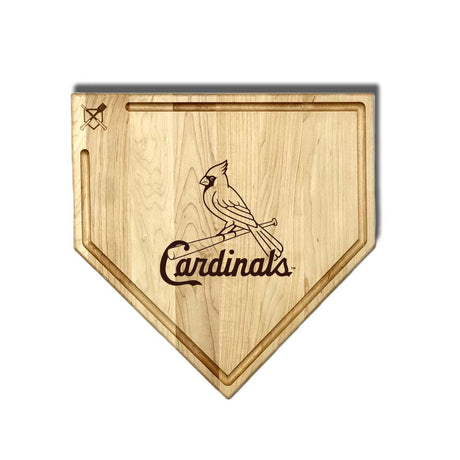 St. Louis Cardinals Home Plate Cutting Boards | Multiple Sizes | Multiple Designs - Baseball BBQ - 
