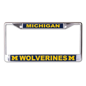 Front view of a Nebraska Huskers license plate frame with red lettering on a white background