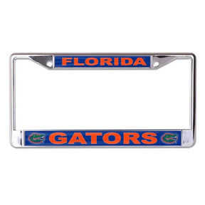 Front view of a State College license plate frame showcasing Florida State and Seminoles lettering on a white background