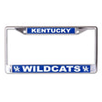 Front view of LSU Tigers license plate frame showcasing purple and gold team graphics on a white background