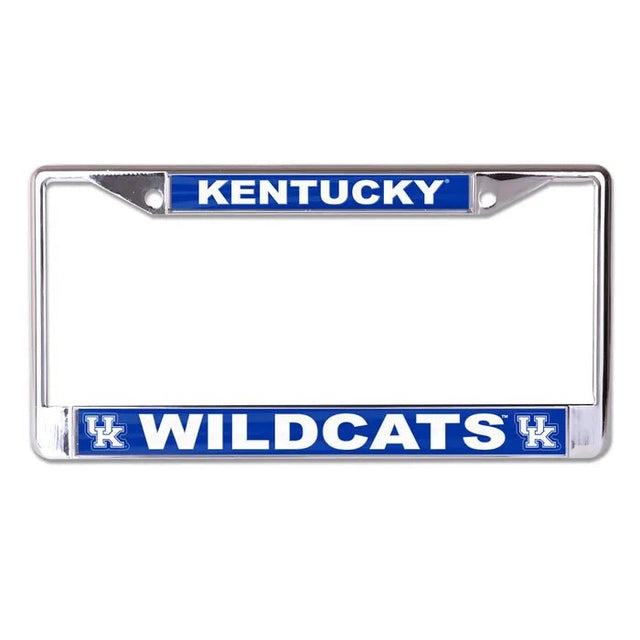 Front view of LSU Tigers license plate frame showcasing purple and gold team graphics on a white background