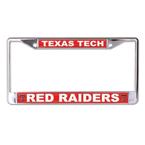 Front view of a UCLA Bruins license plate frame showcasing blue and yellow lettering on a chrome border with white background