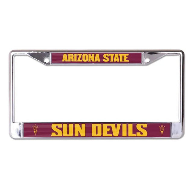 Front view of an Arizona Wildcats license plate frame with blue team graphics on a white background