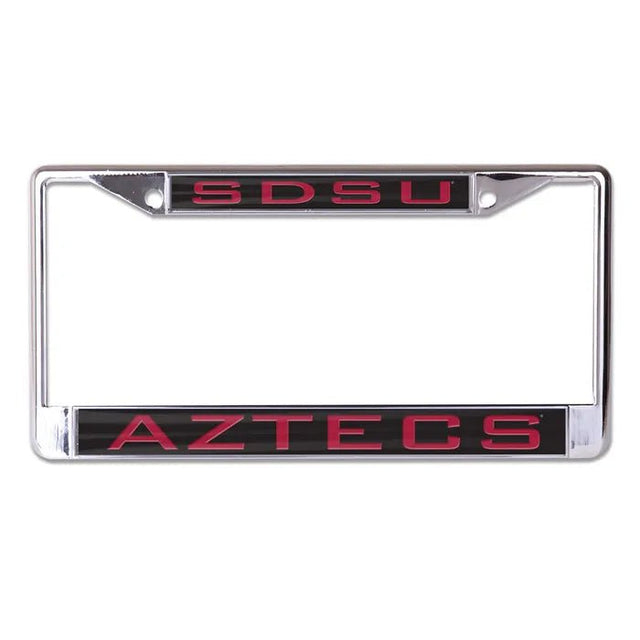 Front view of a Stanford license plate frame showcasing red panels labeled Stanford and Cardinal on a white background