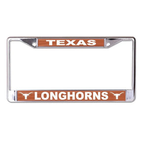 Front view of a State College license plate frame featuring Texas A&M and Aggies graphics on a white background
