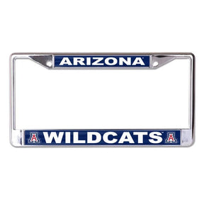 Front view of a State College license plate frame showcasing Florida Gators lettering and team logos on a white background