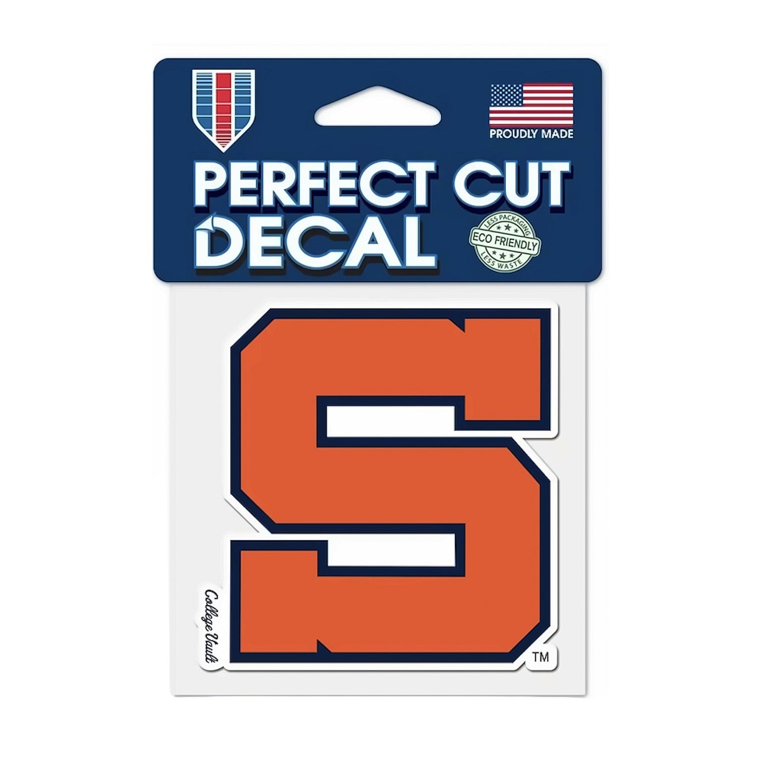 Syracuse Orange Vintage Block S Logo 4x4 Perfect Cut Decal - Wincraft - 3210661