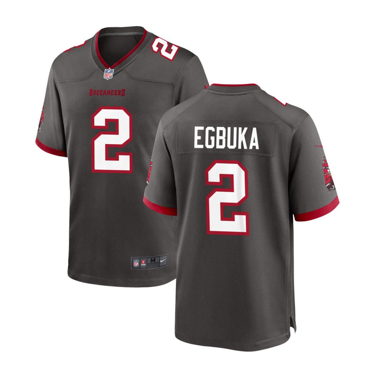 Tampa Bay Buccaneers Emeka Egbuka Pewter Nike® Game Jersey - Nike - 2304401107317