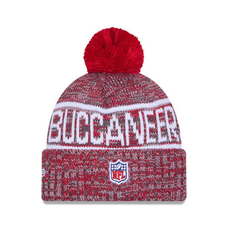 Tampa Bay Buccaneers Red/Gray Pom Knit Beanie - New Era - 