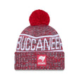 Tampa Bay Buccaneers Red/Gray Pom Knit Beanie - New Era - 