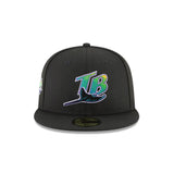 Tampa Bay Rays Inaugural Season 1998 Side Patch Black 59FIFTY Fitted Hat - New Era - 23860540902