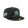 Tampa Bay Rays Inaugural Season 1998 Side Patch Black 59FIFTY Fitted Hat - New Era - 23860540902