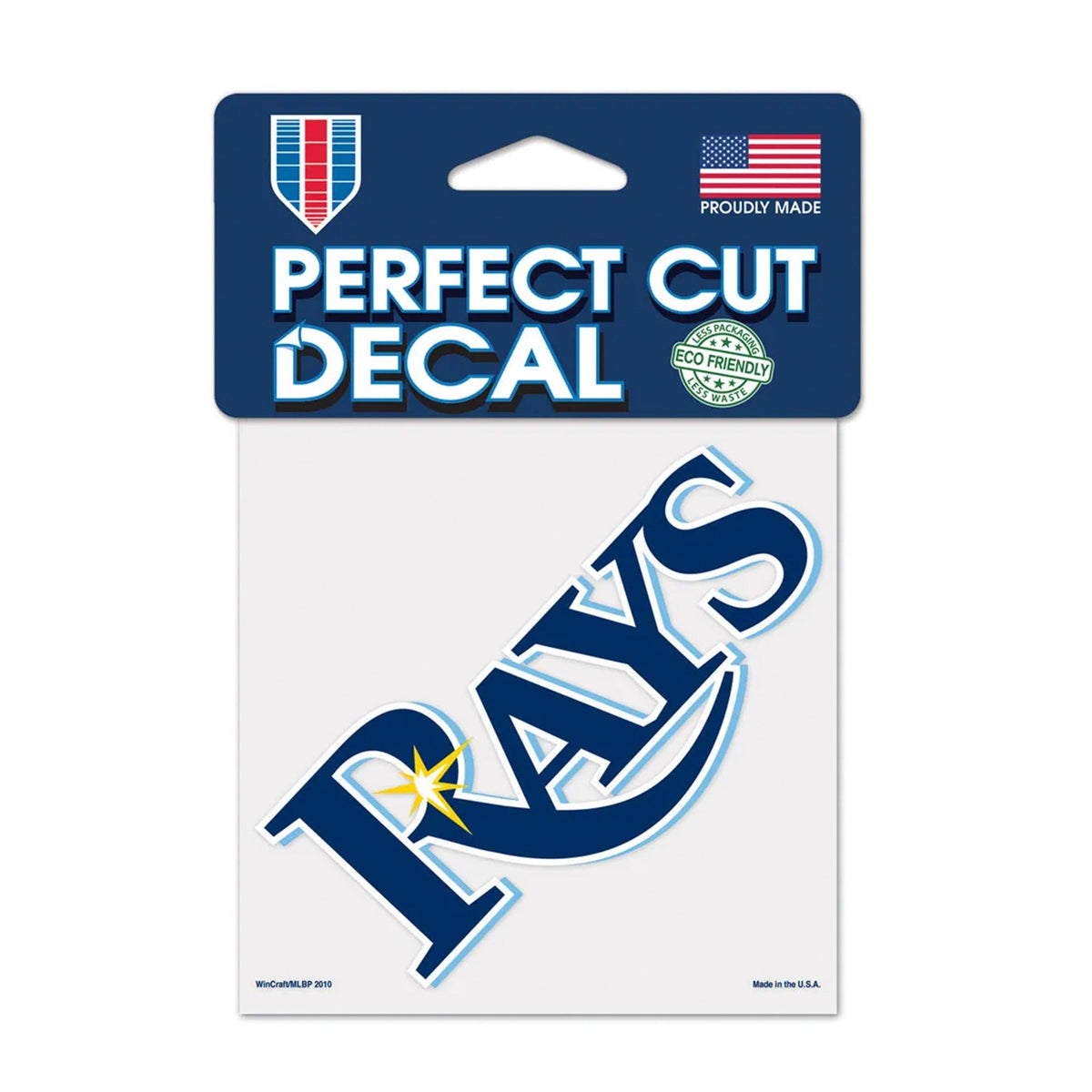 Tampa Bay Rays Navy Starburst Script Rays Logo Baseball 4x4 Perfect Cut Decal - Wincraft - 3233409