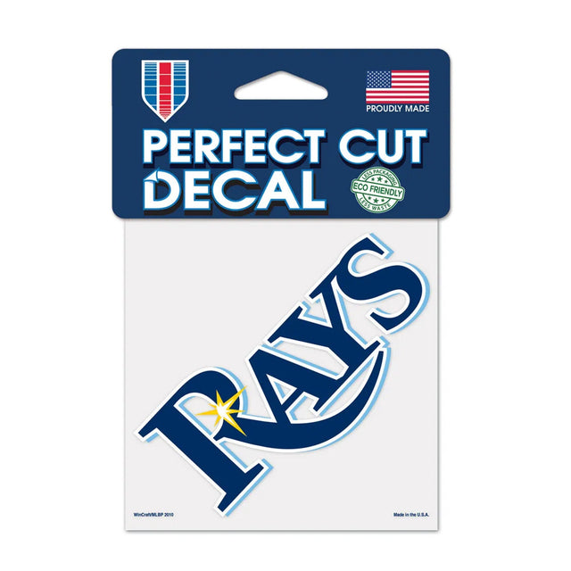 Tampa Bay Rays Navy Starburst Script Rays Logo Baseball 4x4 Perfect Cut Decal - Wincraft - 3233409