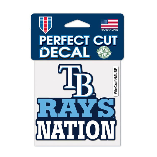 Tampa Bay Rays Rays Nation Blue 4x4 Perfect Cut Decal - Wincraft - 3211409