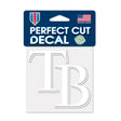 Tampa Bay Rays White Logo 4x4 Perfect Cut Decal - Wincraft - 3215409