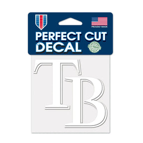 Tampa Bay Rays White Logo 4x4 Perfect Cut Decal - Wincraft - 3215409