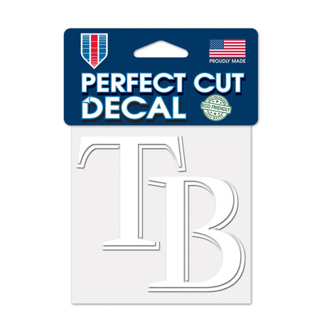 Tampa Bay Rays White Logo 4x4 Perfect Cut Decal - Wincraft - 3215409