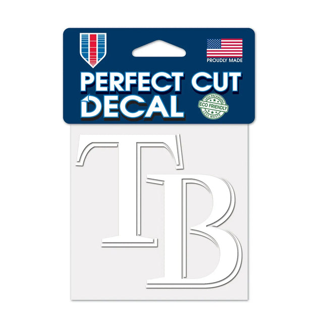 Tampa Bay Rays White Logo 4x4 Perfect Cut Decal - Wincraft - 3215409