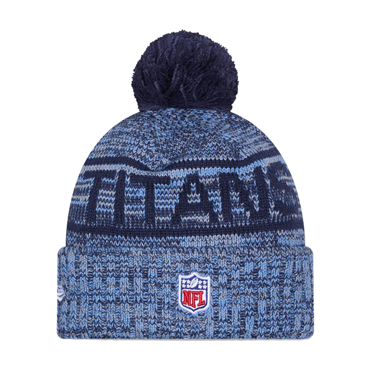 Tennessee Titans Navy/Light Blue Pom Knit Beanie - New Era - 238302130