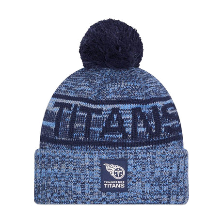 Tennessee Titans Navy/Light Blue Pom Knit Beanie - New Era - 238302130