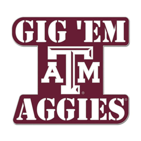 Texas A&M Aggies Gig Em Slogan Collector Enamel Pin - Wincraft - 3236016649