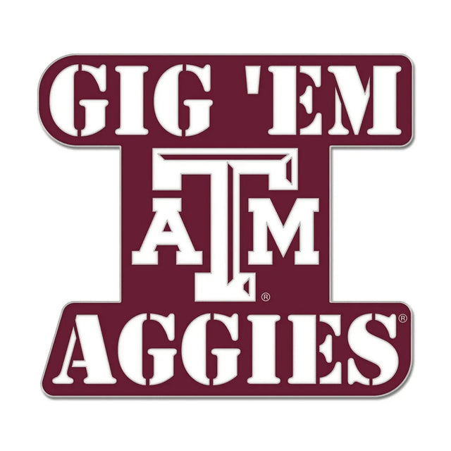 Texas A&M Aggies Gig Em Slogan Collector Enamel Pin - Wincraft - 3236016649