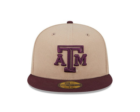 Texas A&M Aggies Khaki & Maroon 59FIFTY Fitted Hat - New Era - 
