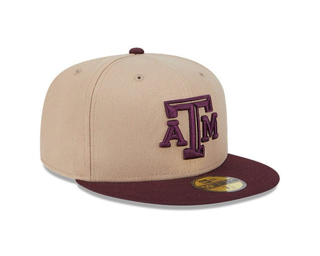 Texas A&M Aggies Khaki & Maroon 59FIFTY Fitted Hat - New Era - 